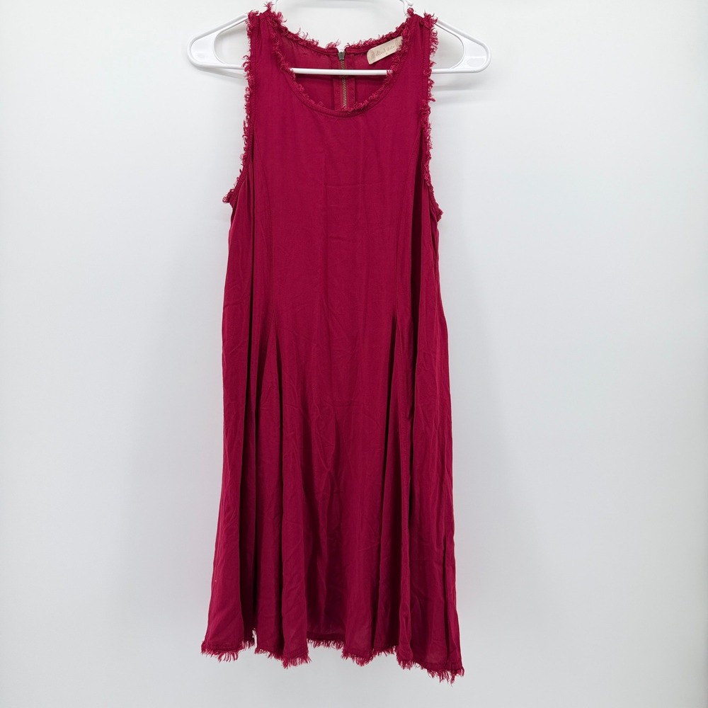 Altar'd State Womens Red Frayed Raw Hem Sleeveless Rayon Mini Dress AD161794 S